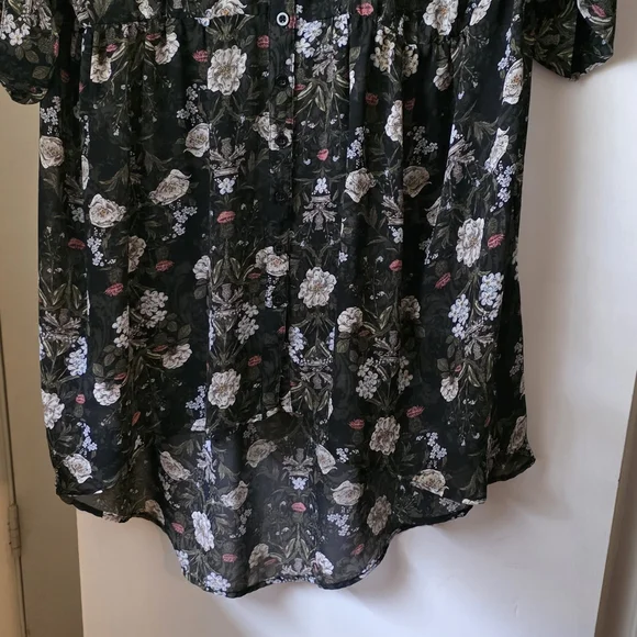 Torrid Outlander Lexie Floral Chiffon Hi-Lo Babydoll Tunic - Picture 13 of 16